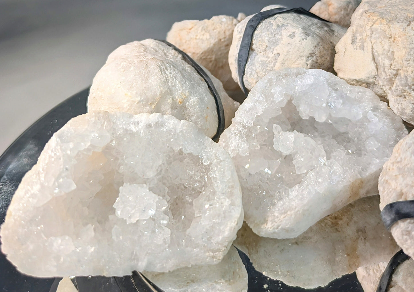 Popcorn Crystal Geode Pair | Cauliflower & Druzy Quartz Pocket Cave | 6 Sizes | Atlas Mountains, Morocco