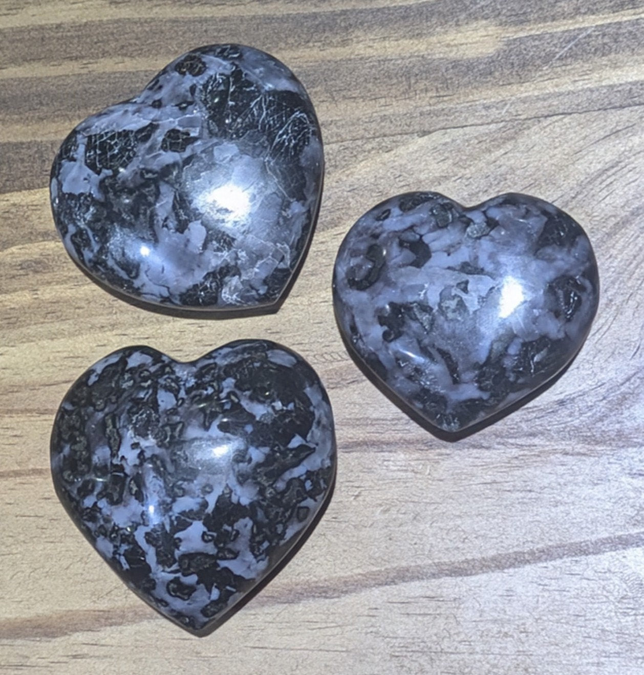 Medium Merlinite Carved and Polished Stone Heart