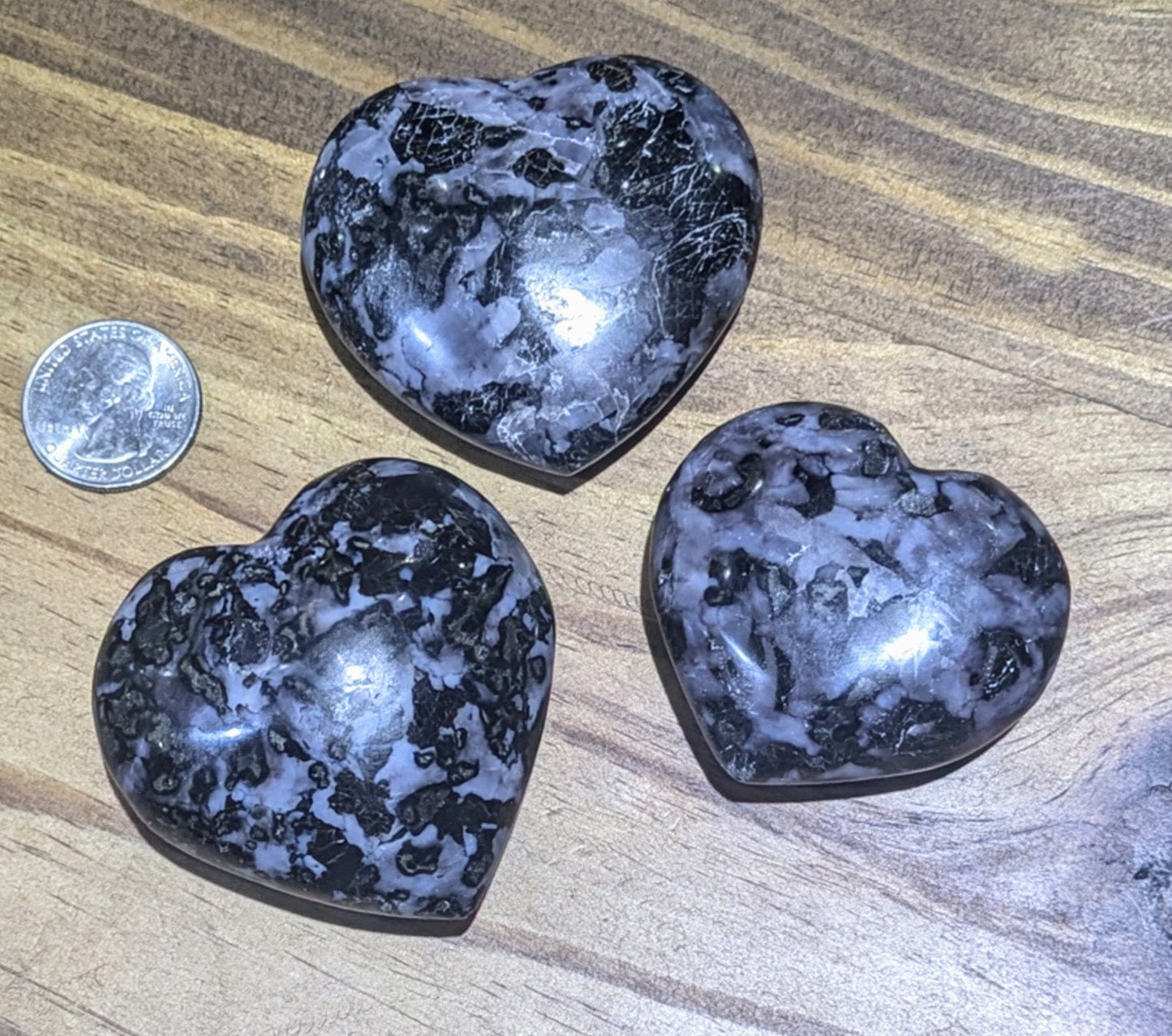 Medium Merlinite Carved and Polished Stone Heart