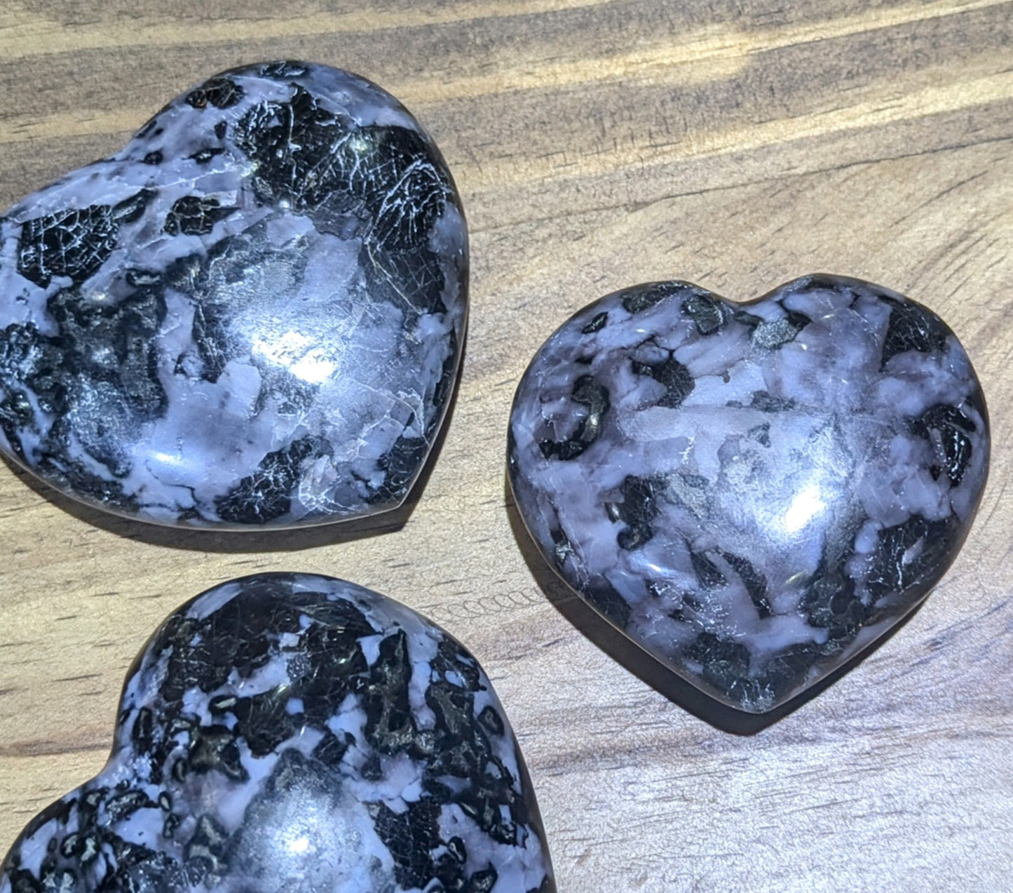 Medium Merlinite Carved and Polished Stone Heart