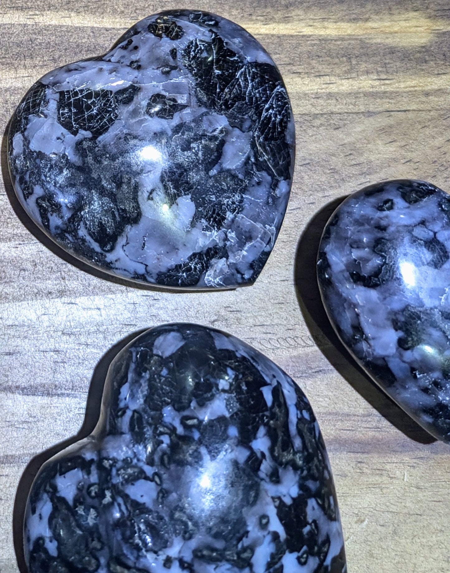 Medium Merlinite Carved and Polished Stone Heart