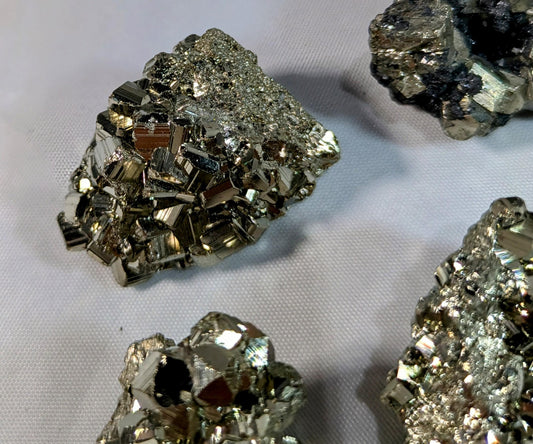 Natural Pyrite Crystal Clusters from Peru - Healing Stones All Tribes Treasures