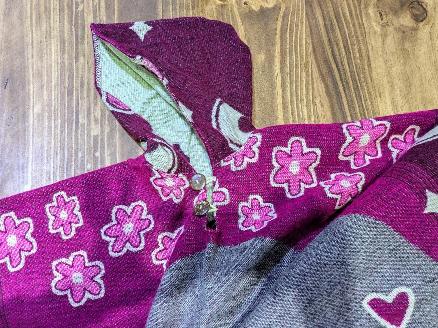 Hello Kitty Poncho Hoodie: Adult, Acrylic Wool Blend, Handmade
