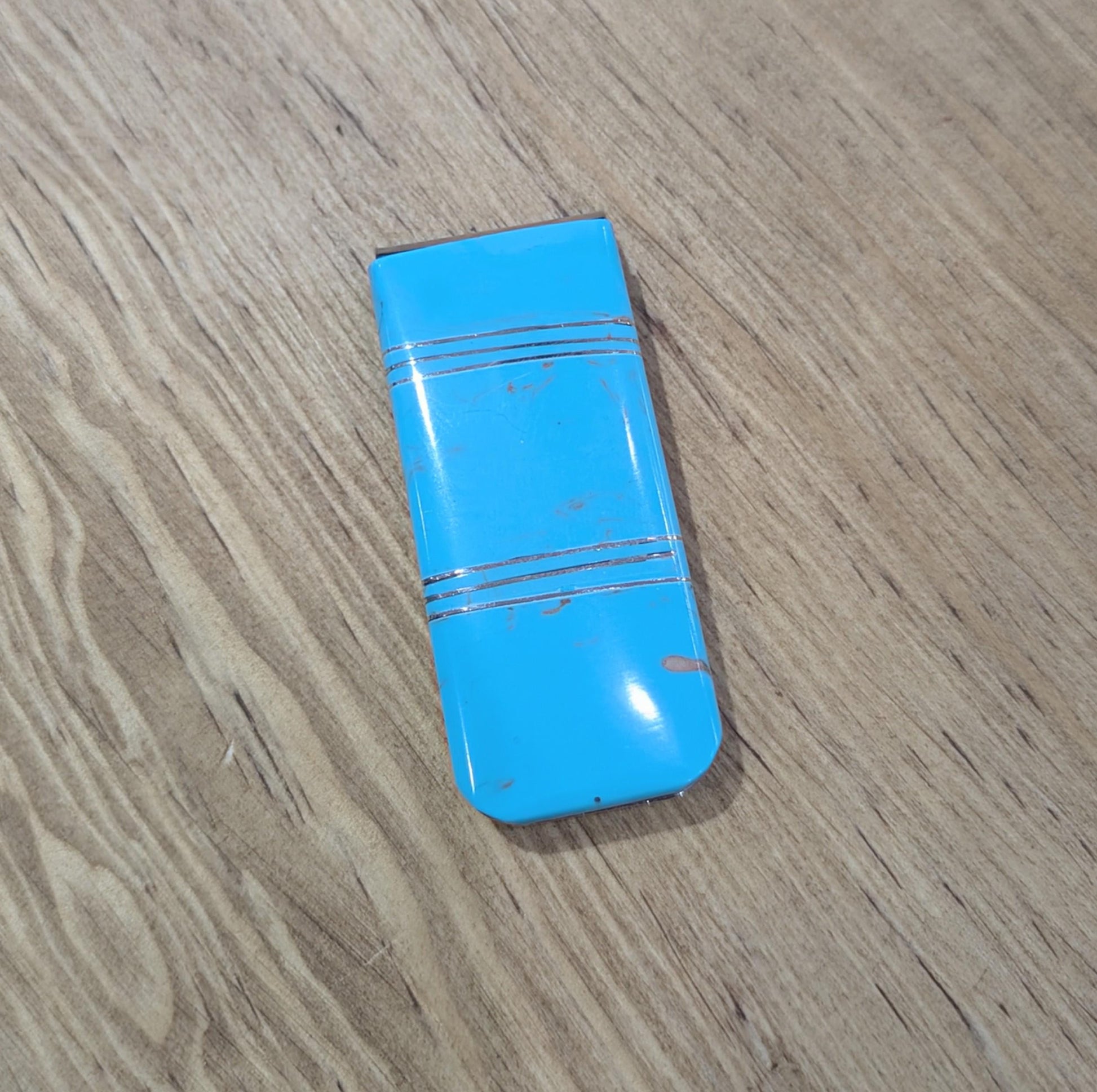 Stainless Steel Money Clip with Sky-Blue Magnesite Inlay All Tribes Treasures