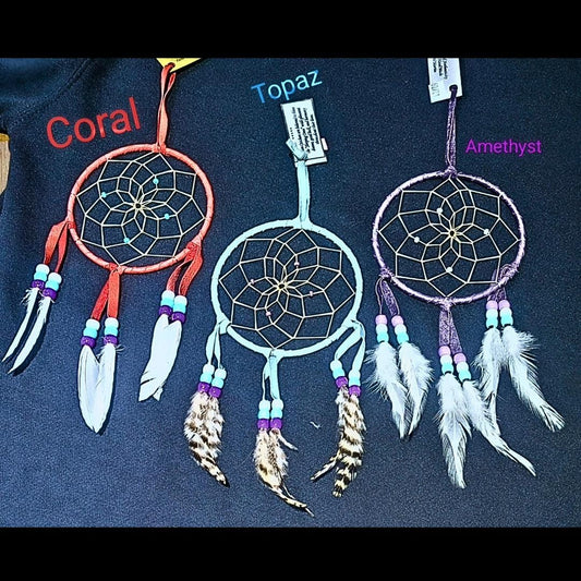 Gemstone-Inspired Colors | Traditional Diné Dream Catchers | Authentic Handcrafted Art in 5 Sizes & 11 Colors