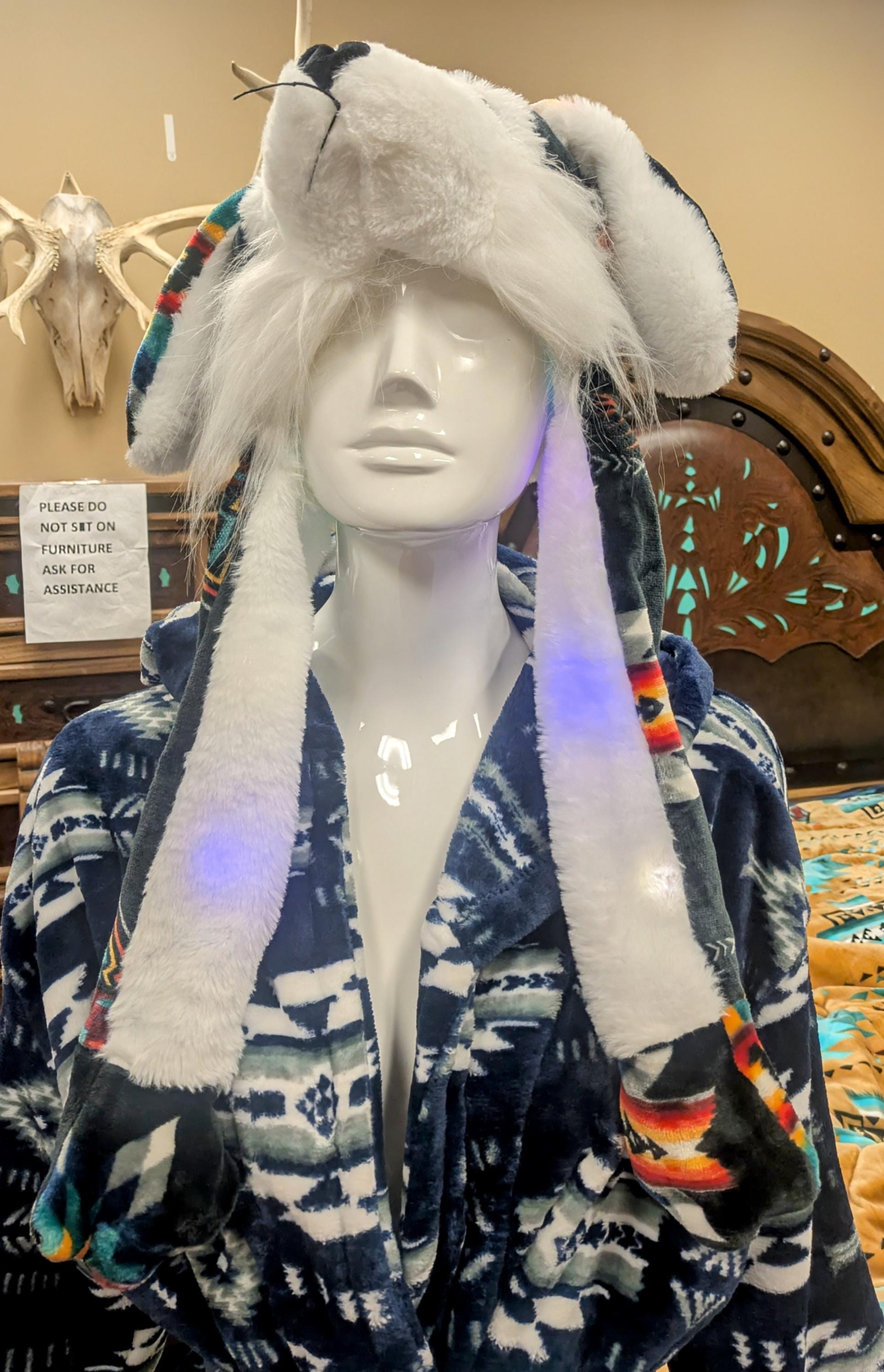 Light-Up LED Wolf Hat with Squeaky Paws & Ears All Tribes Treasures