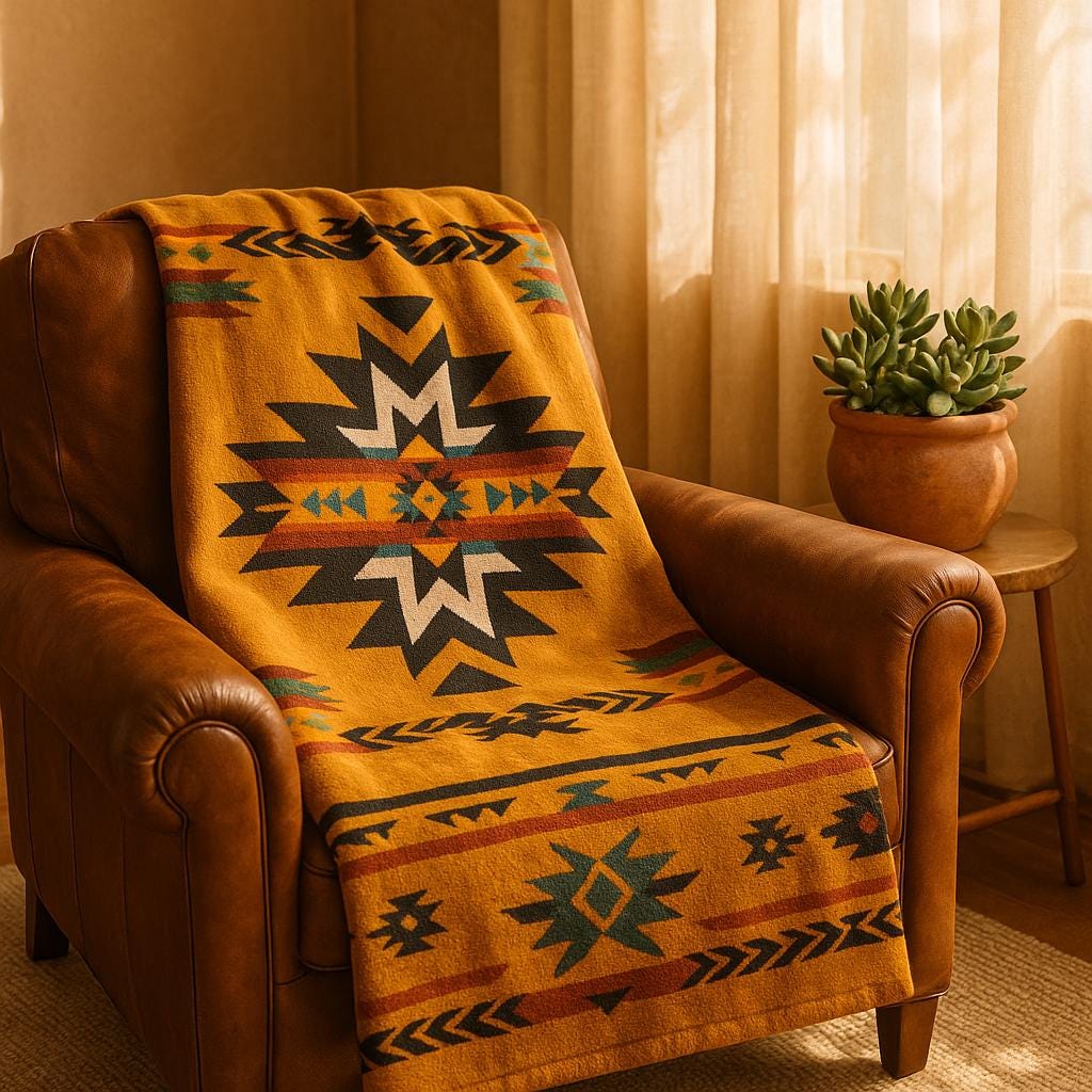Tribal Blanket: Reversible Native American-Inspired Baby/Throw - 40x60