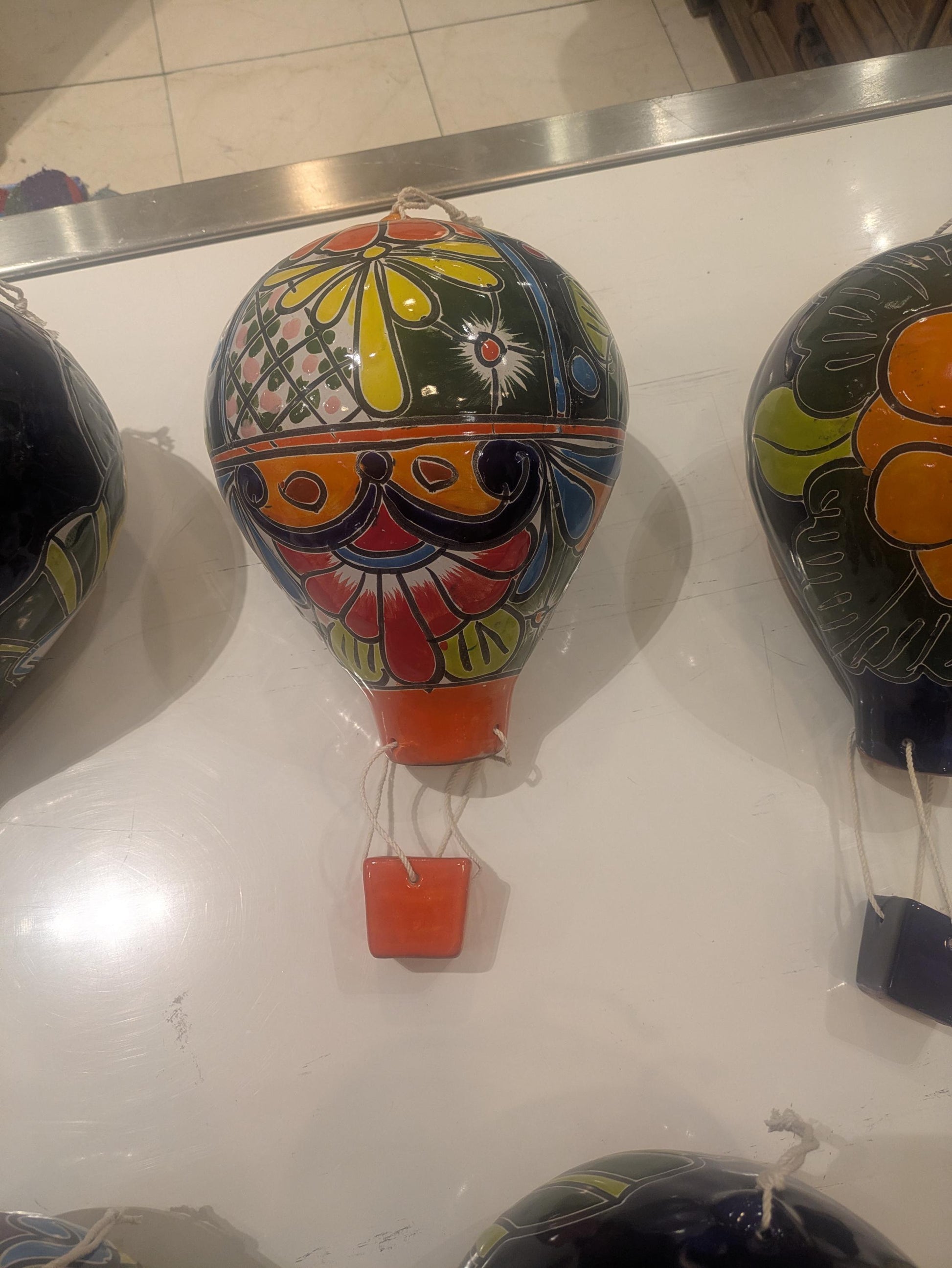 Large Talavera Ceramic Balloon: Hand-Painted Folk Art All Tribes Treasures