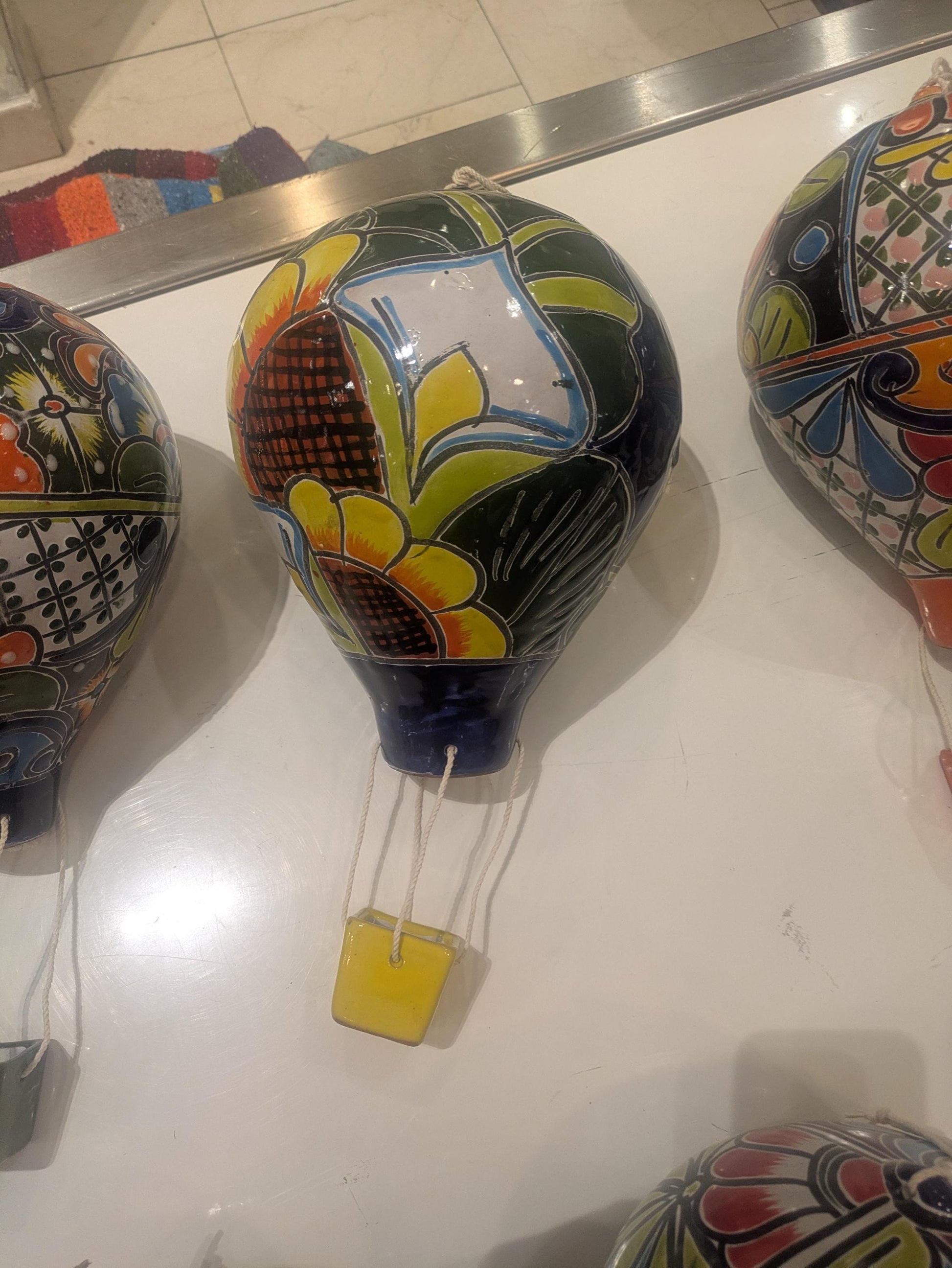 Large Talavera Ceramic Balloon: Hand-Painted Folk Art All Tribes Treasures