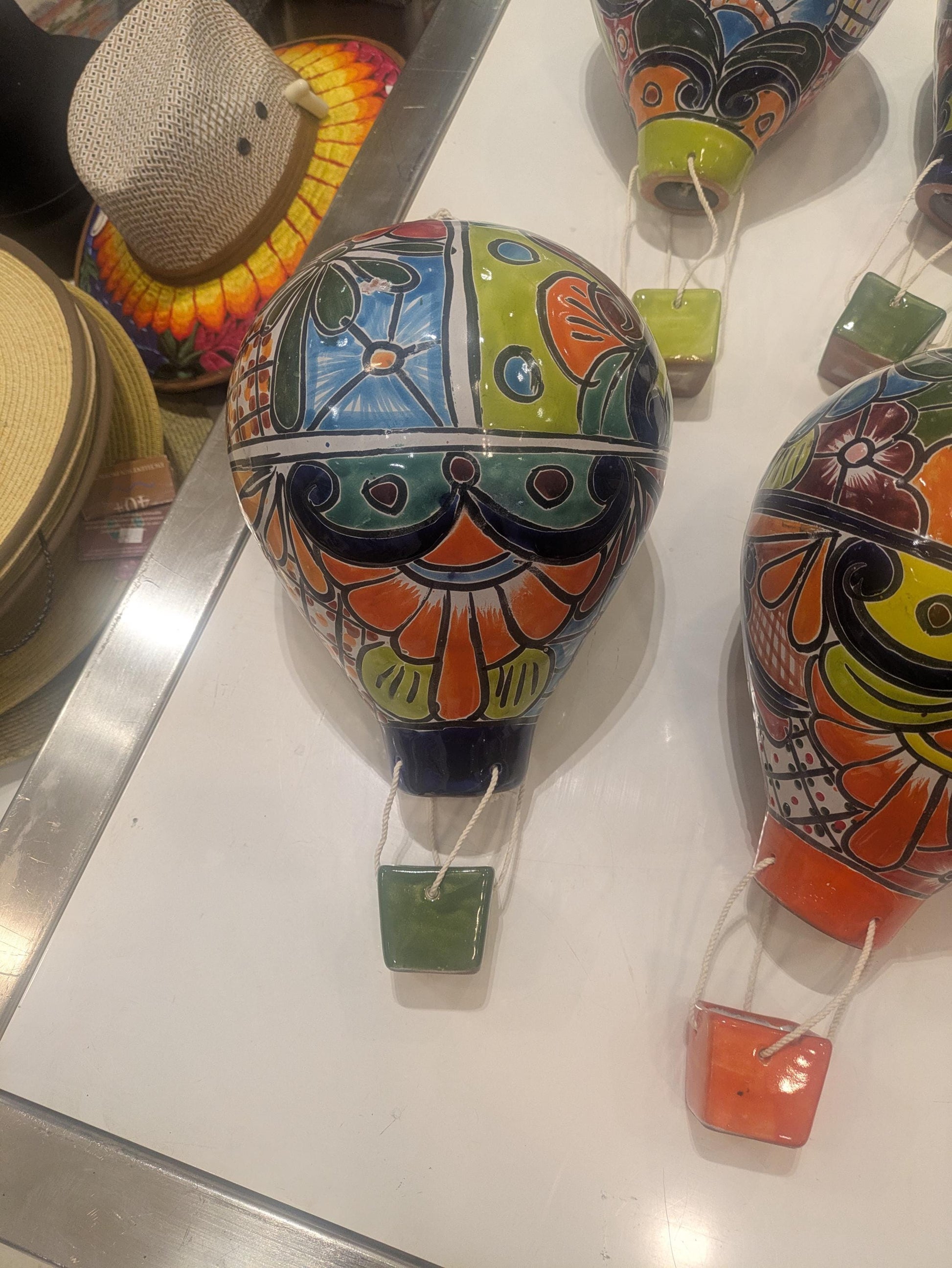 Large Talavera Ceramic Balloon: Hand-Painted Folk Art All Tribes Treasures