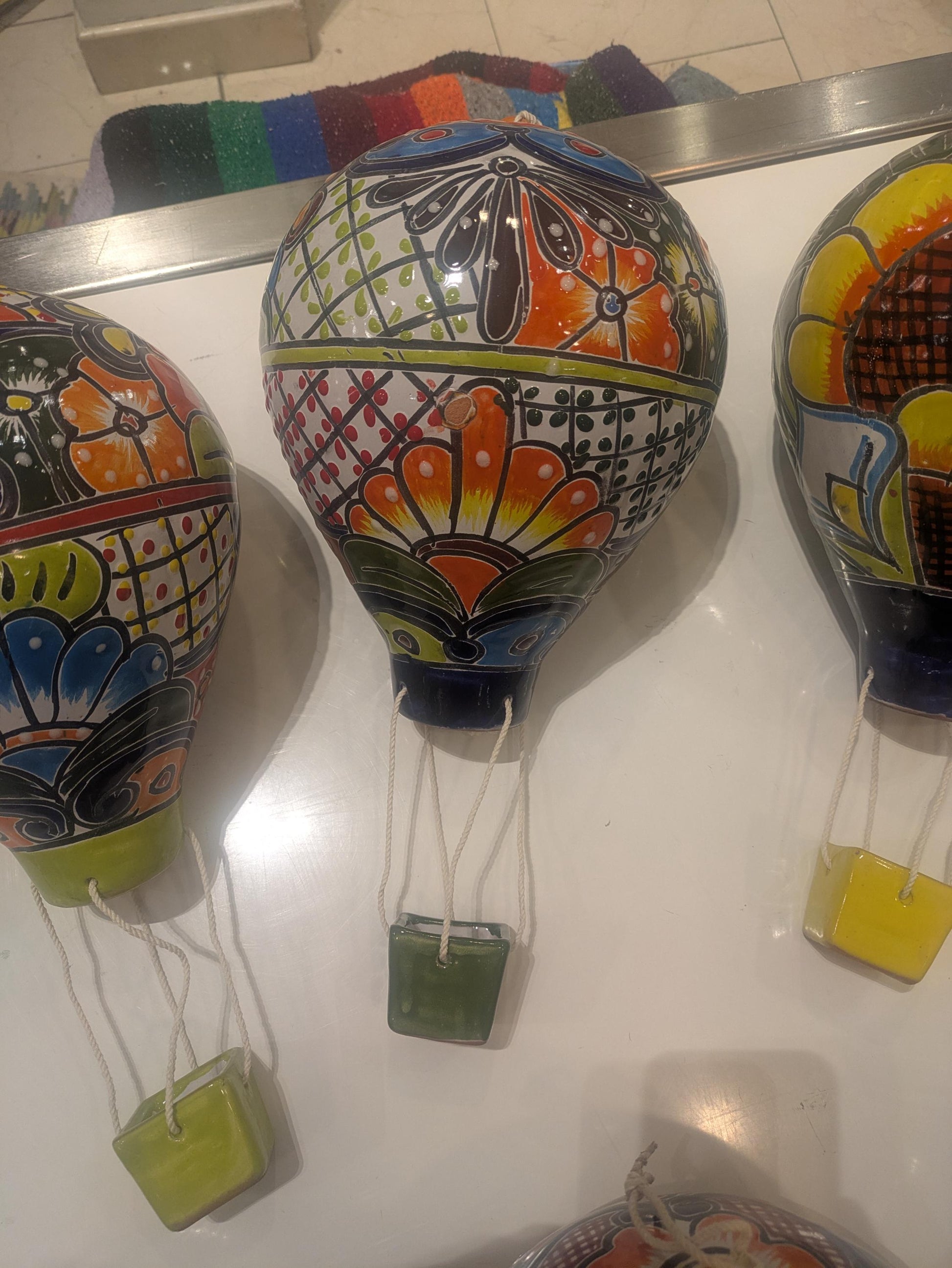 Large Talavera Ceramic Balloon: Hand-Painted Folk Art All Tribes Treasures