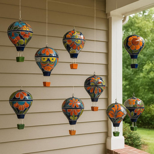 Large Talavera Ceramic Balloon: Hand-Painted Folk Art All Tribes Treasures