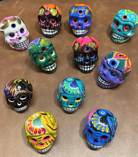 Hand Painted Ceramic Sugar Skull | Day of the Dead Ofrenda
