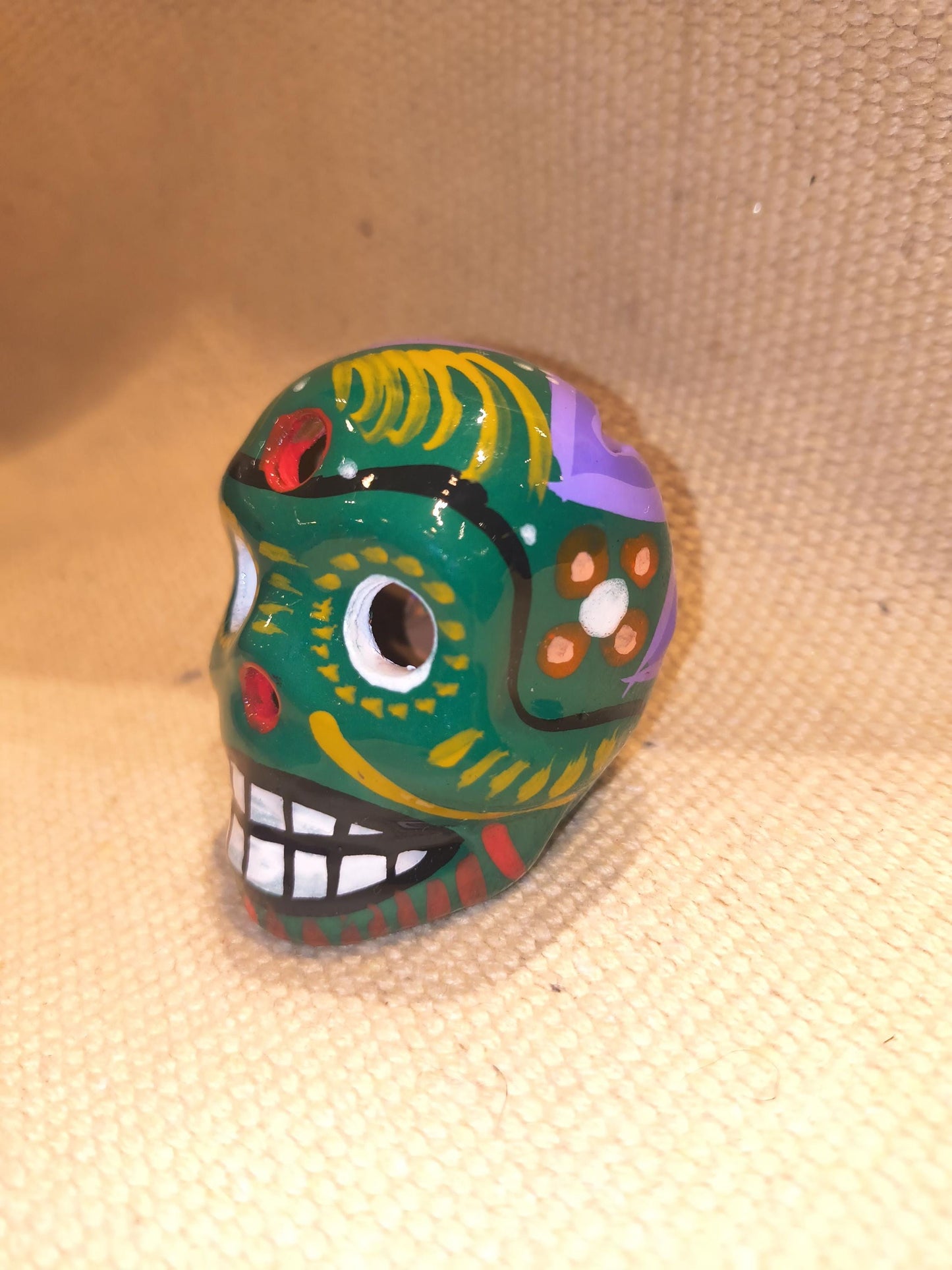 Hand Painted Ceramic Sugar Skull | Day of the Dead Ofrenda
