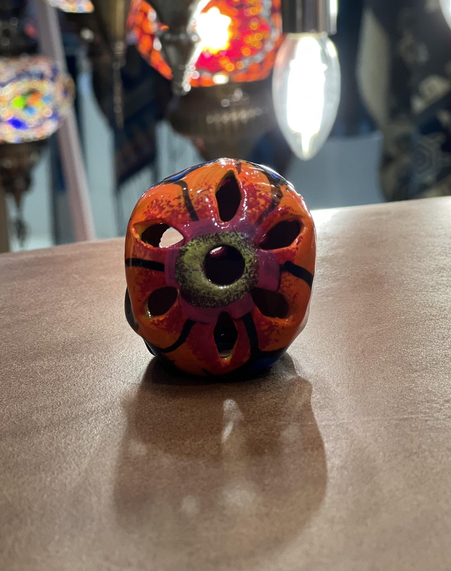 Hand Painted Ceramic Sugar Skull | Day of the Dead Ofrenda