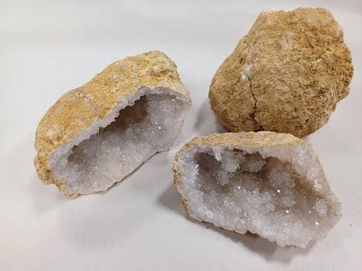 Popcorn Crystal Geode Pair | Cauliflower & Druzy Quartz Pocket Cave | 6 Sizes | Atlas Mountains, Morocco
