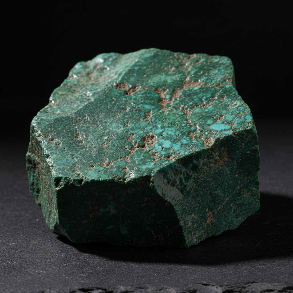 Close-up of large rough Nevada turquoise chunk with natural matrix