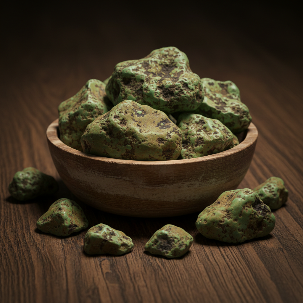 Nevada Rough Turquoise - Wooden Bowl