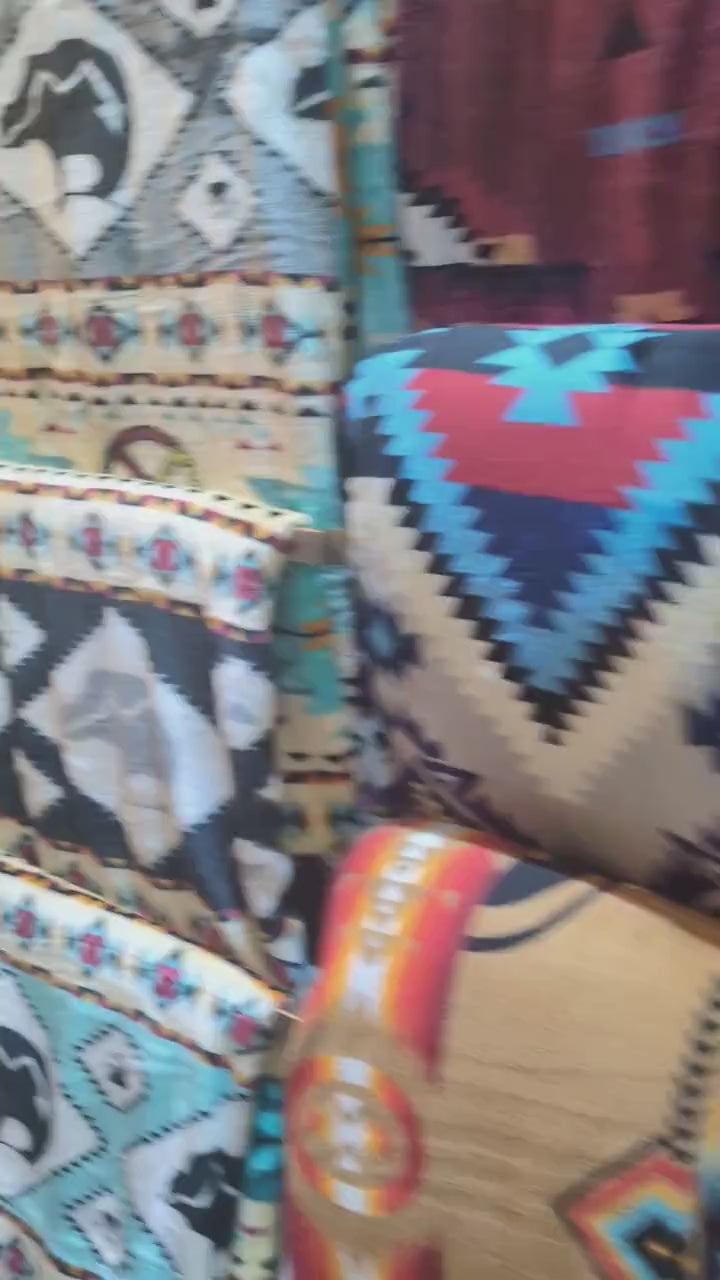 Reversible Native American Blanket - Ultra Soft Design All Tribes Treasures