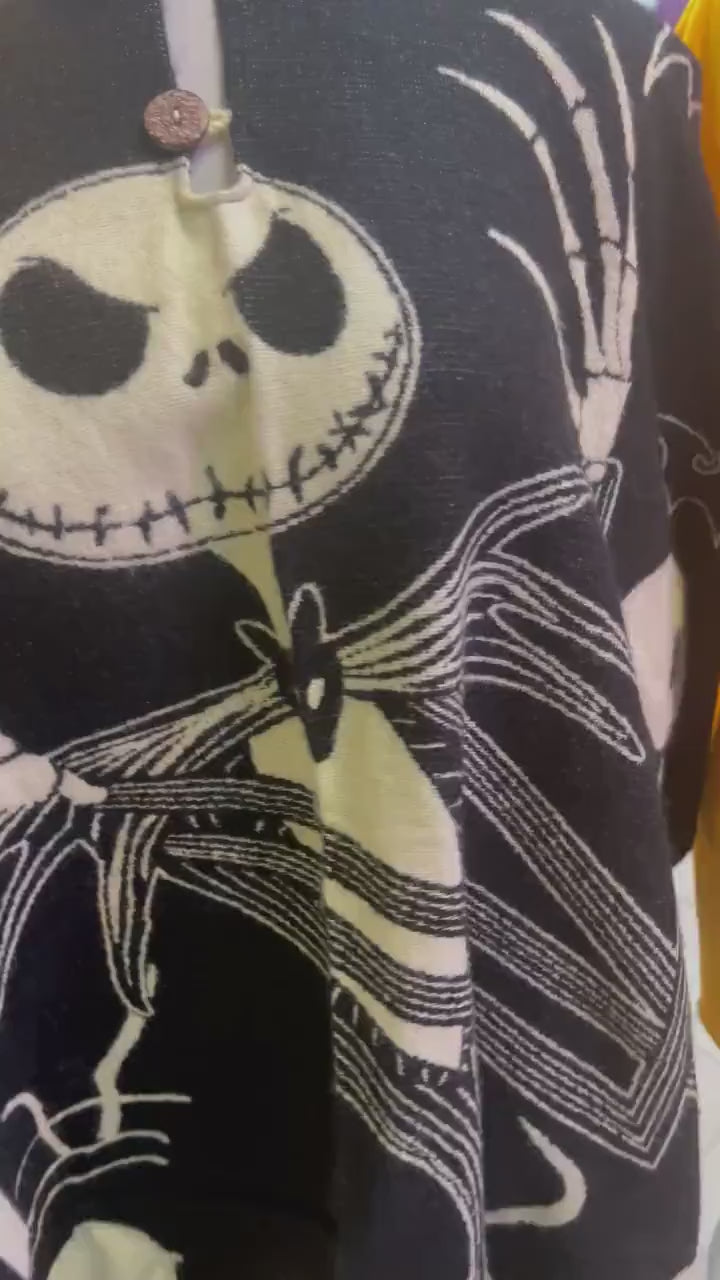 Nightmare Before Christmas Reversible Poncho Unisex All Tribes Treasures