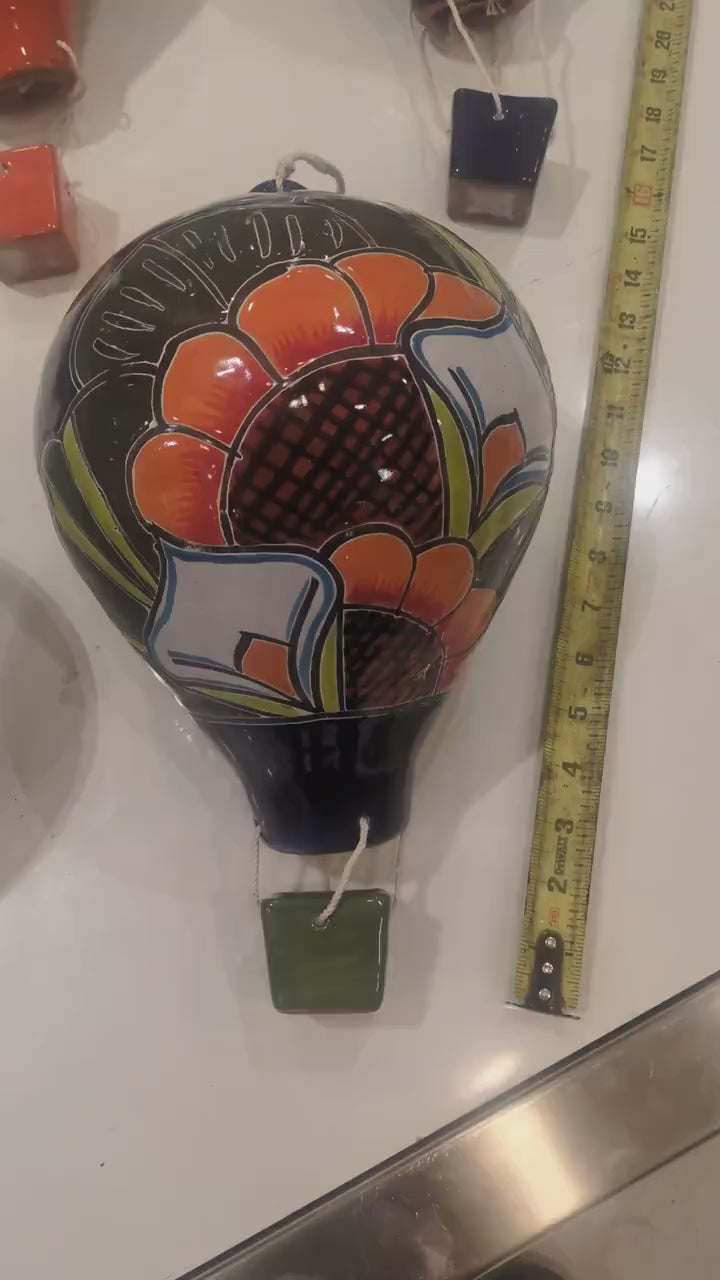 Large Talavera Ceramic Balloon: Hand-Painted Folk Art All Tribes Treasures