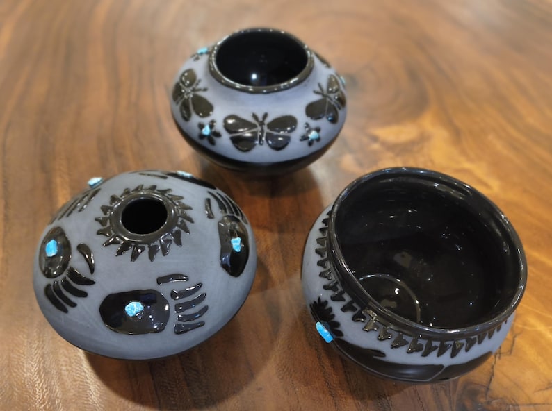 Maria Adelicia Black Pottery – 2023 Collection | Butterfly, Bear Claw, or Feather Design
