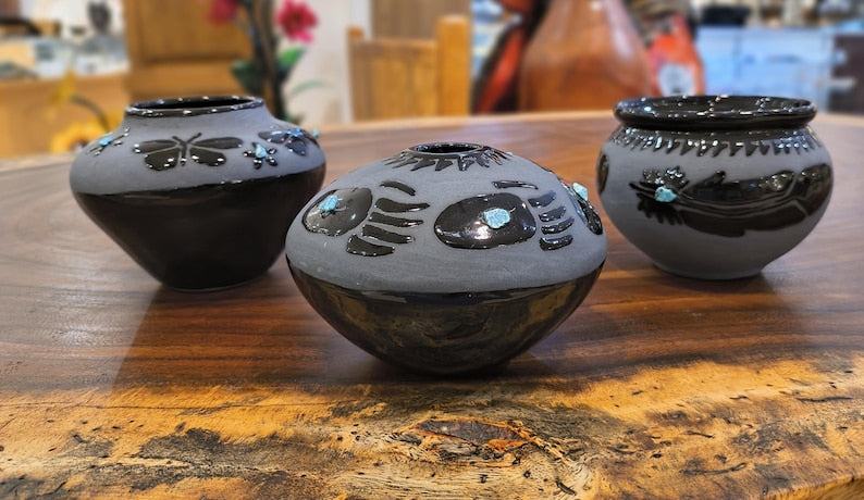 Maria Adelicia Black Pottery – 2023 Collection | Butterfly, Bear Claw, or Feather Design