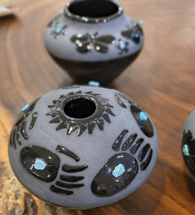Maria Adelicia Black Pottery – 2023 Collection | Butterfly, Bear Claw, or Feather Design