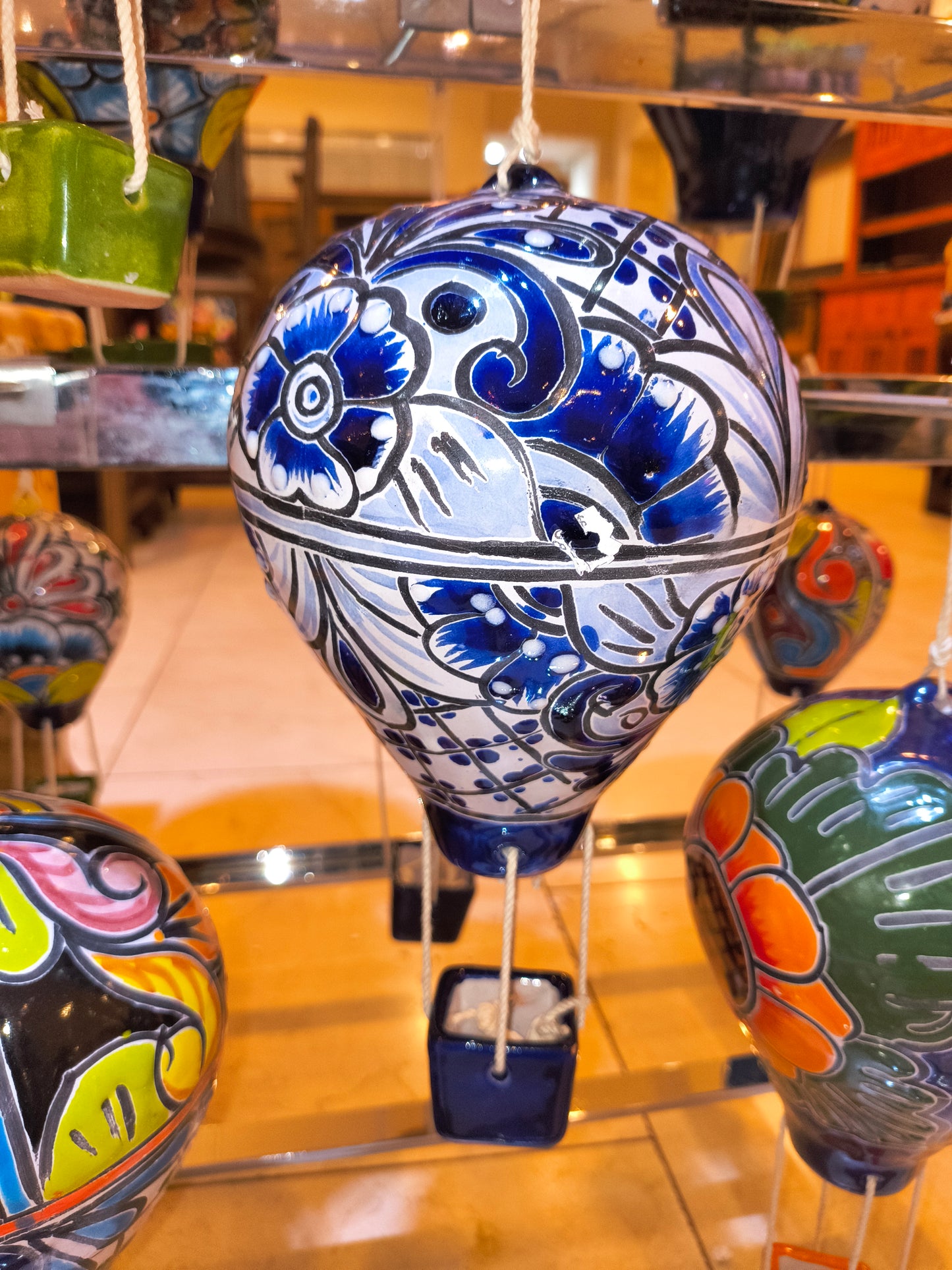 Talavera Hot Air Balloon - Medium Mexican Ceramic Art All Tribes Treasures