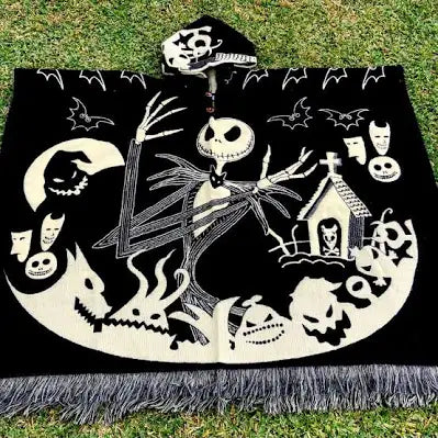 Nightmare Before Christmas Reversible Poncho Unisex
