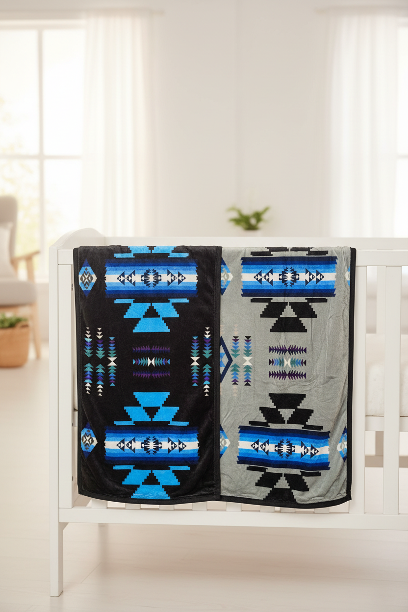 Storm Pattern Baby / Throw Blanket – Reversible 40 x 60