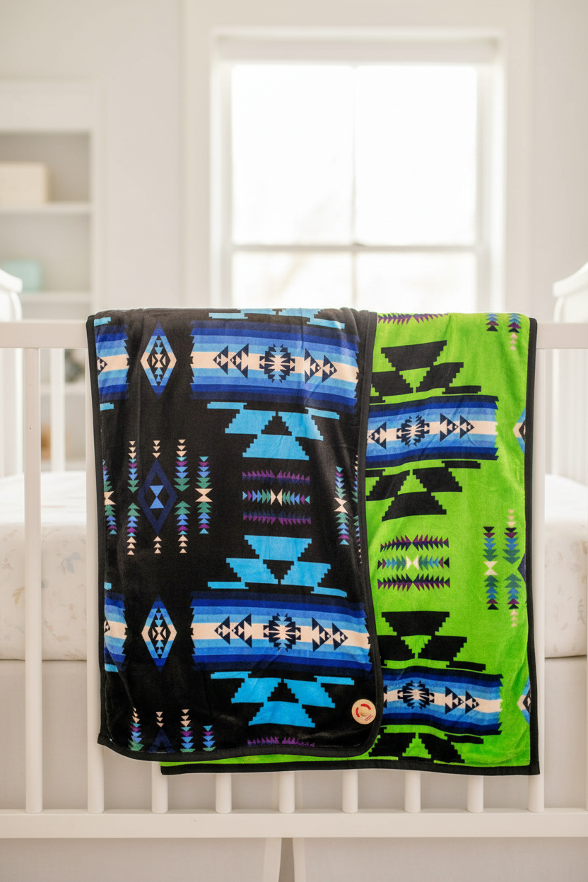 Storm Pattern Baby / Throw Blanket – Reversible 40 x 60