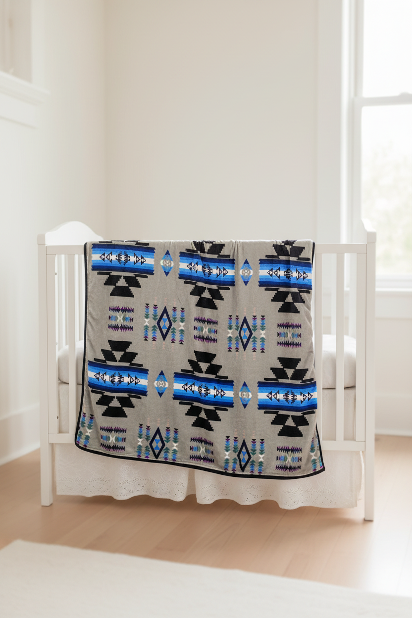 Storm Pattern Baby / Throw Blanket – Reversible 40 x 60