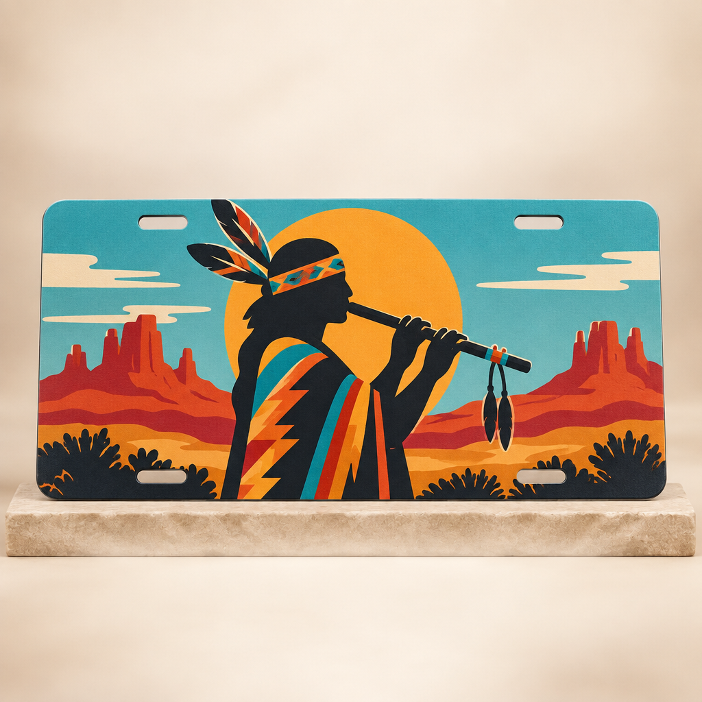 Southwestern flute-player plate concept