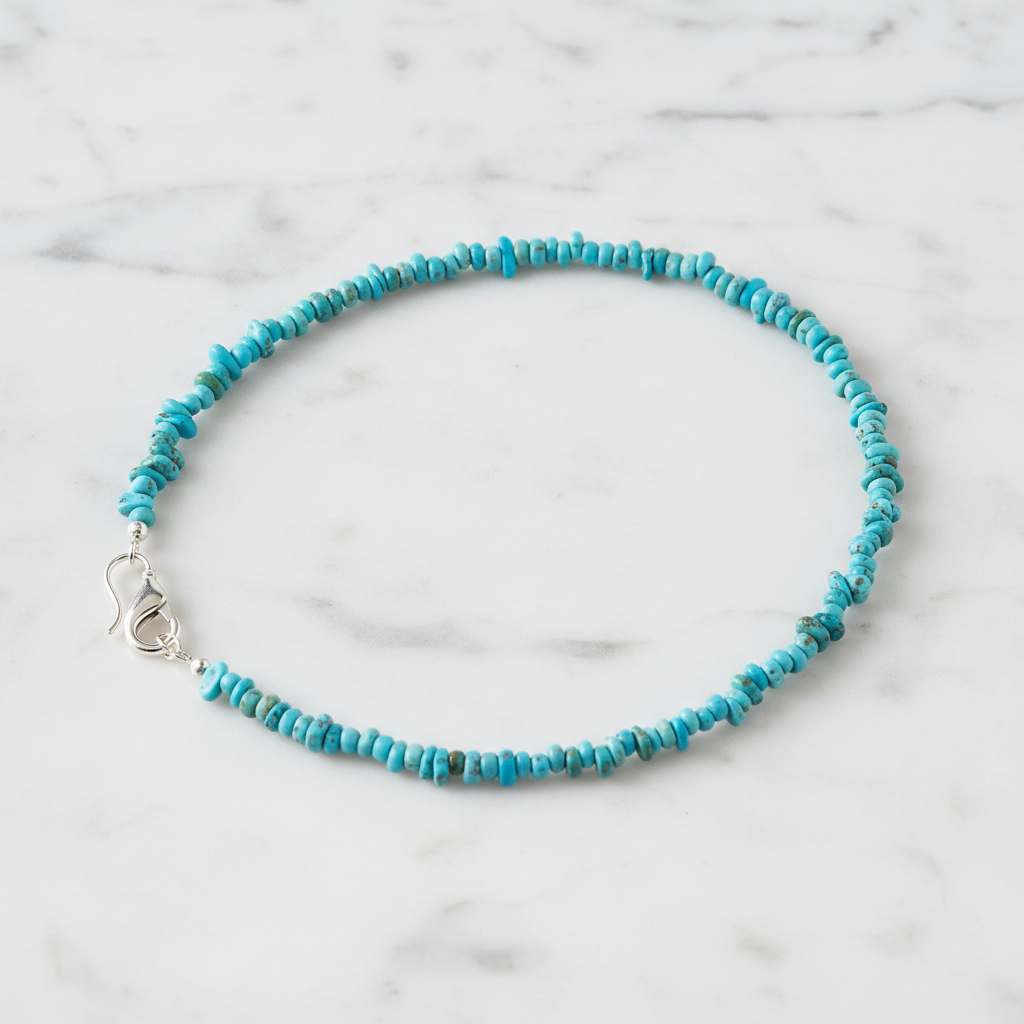 Turquoise Chip Necklace - Studio Flat Lay