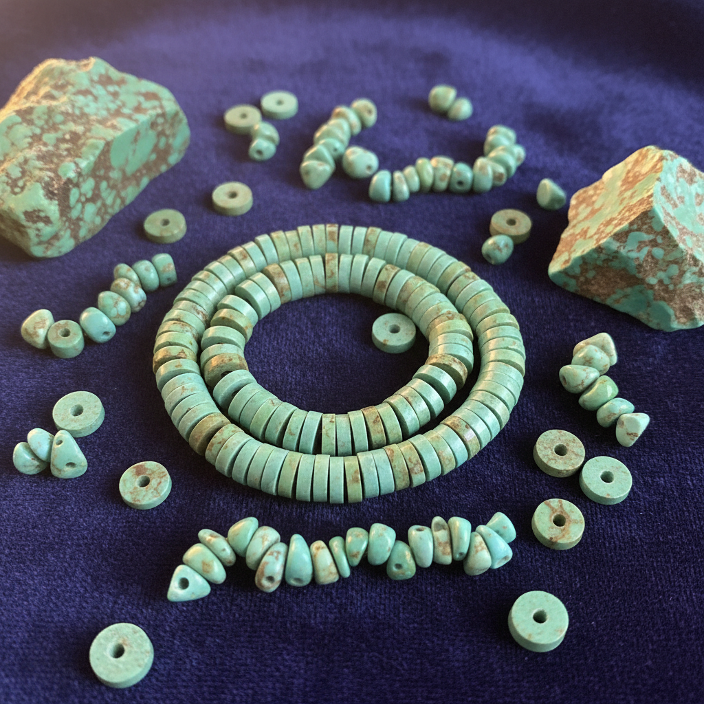Turquoise Heishi and Chip Beads